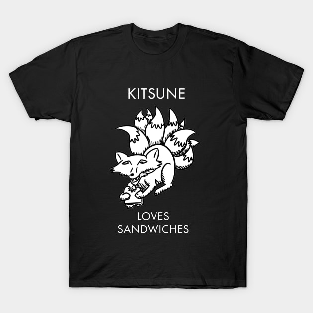 A Kitsune Eating a Sandwich! T-Shirt by DrinkingQuest